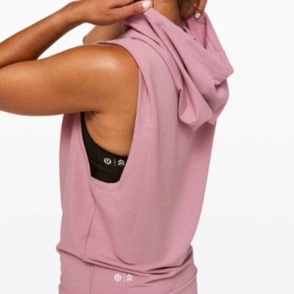 Lululemon Stronger As One Sleeveless Hoodie, Vintage Mauve, Size L - Picture 2 of 11